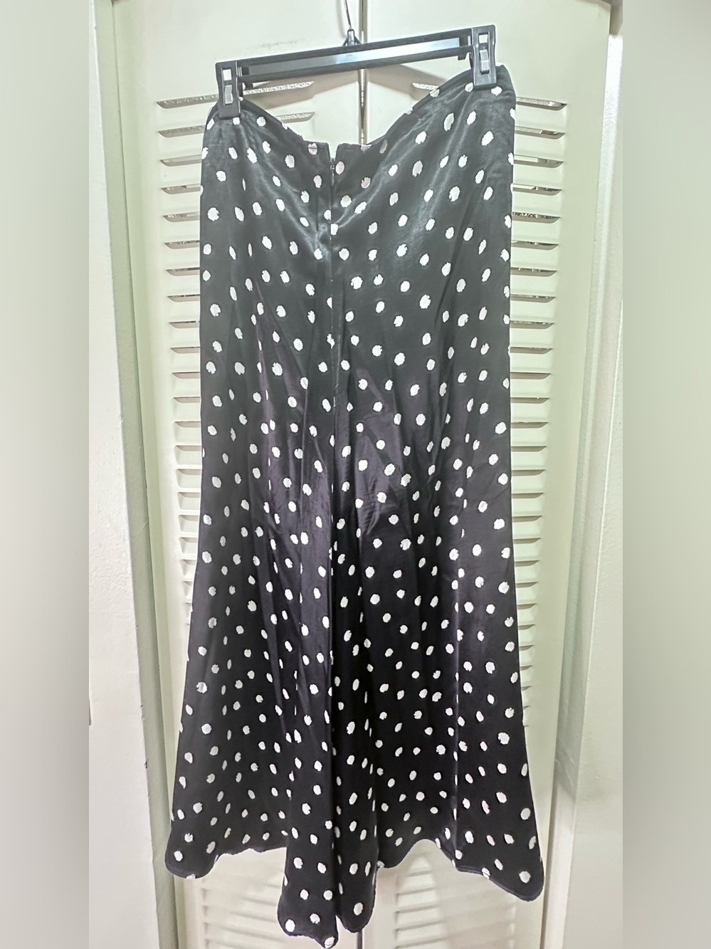 Zara Black and White Polka Dot A-Line Skirt